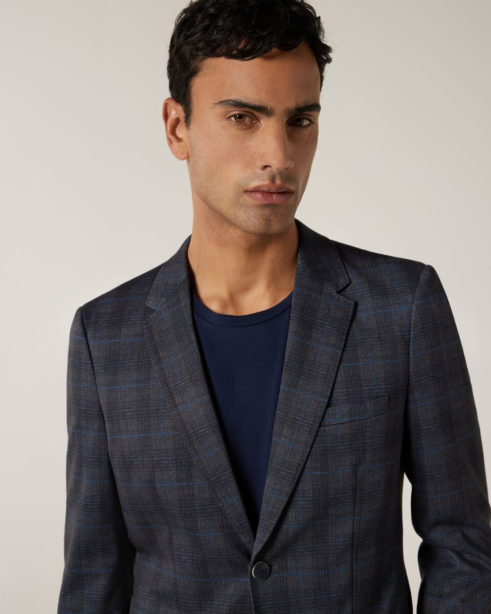 Travel Jersey Check Tailored Jacket, , hi-res